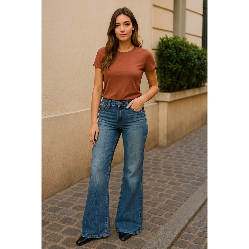Paige Hillhurst Premium Denim Bell Bottom Jeans Women's Flare‎ Jeans